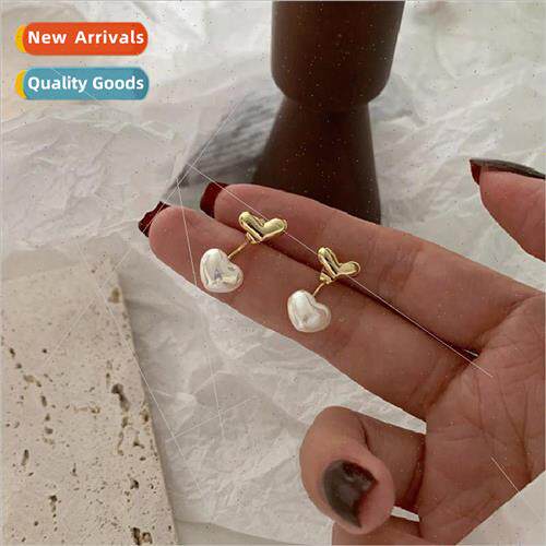 Back hanging love pearl earrings 2022 new tide hundreds retr