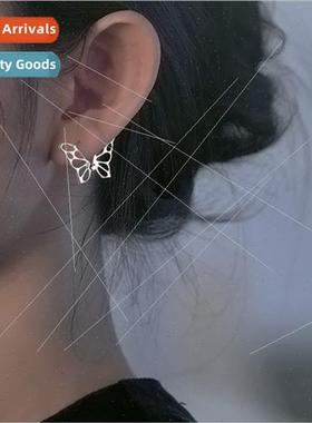 Mori cute earrings female Japan lerature niche hollow butter