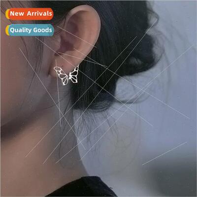 Mori cute earrings female Japan lerature niche hollow butter