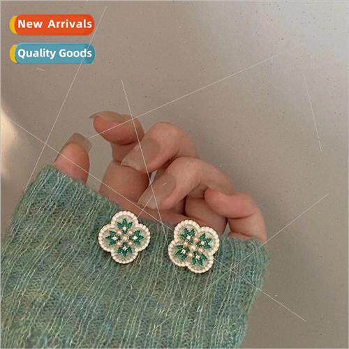 s925 palace retro drip glaze flower earrings female niche fr
