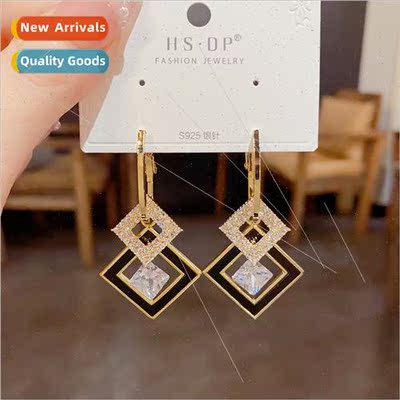 Korearetro rhombus earrings fashion exquise simple earrings