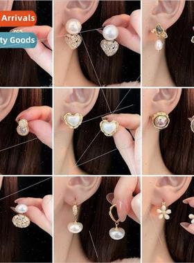 silver needle zirconia pearl earrings earrings delicate vers