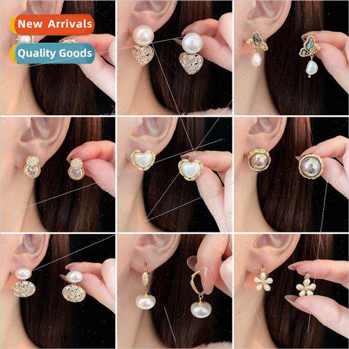 silver needle zirconia pearl earrings earrings delicate vers