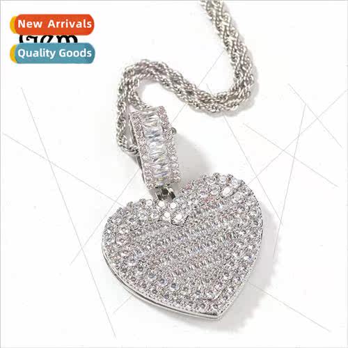Europe Large Flip Heart Photo Pendant DIY Photo Model Couple