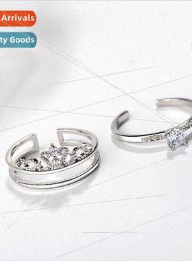 Crown Ring Women 2 in 1 Girlfriends sters Pair Ring Open Ind