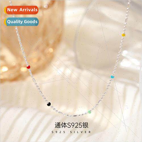 S925 silver dopamine colorful necklace women ins niche hundr