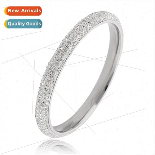 New simple 4 rows diamonds curved women stainless steel 304