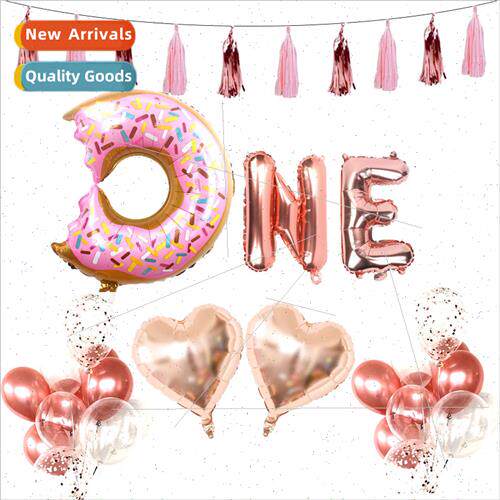 Doughnut ONE Birthday Balloon Set Rose Gold Birthday Package