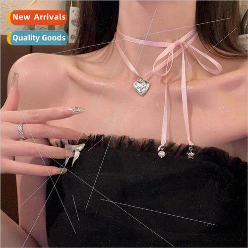 Girls Generation Ribbon Tie Heart Necklace che choker collar