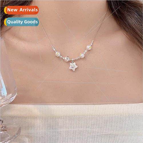 Pentagram pearl necklace niche summer hundred female collarb