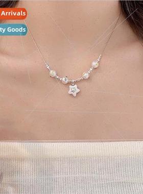 Pentagram pearl necklace niche summer hundred female collarb
