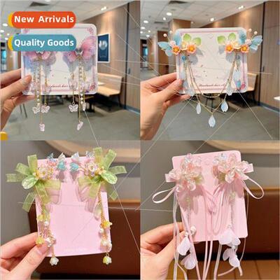 Children Hanbok headdress fluttering belt step rocker hair c