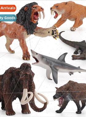 Ancient times animal model megalodon shark crocodile mammoth