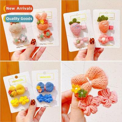 Children cartoon knted hairpin rabb radish girls hairpin cut