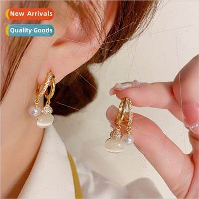 Fashion cat eye stone gourd earrings female niche sweet fres