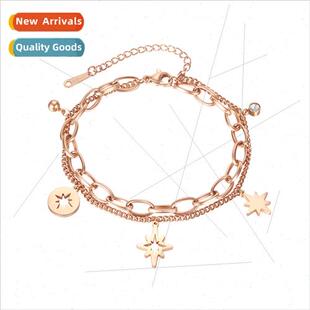 Europe Fashion Double Layers Chain Hollowed Out Firework Pat