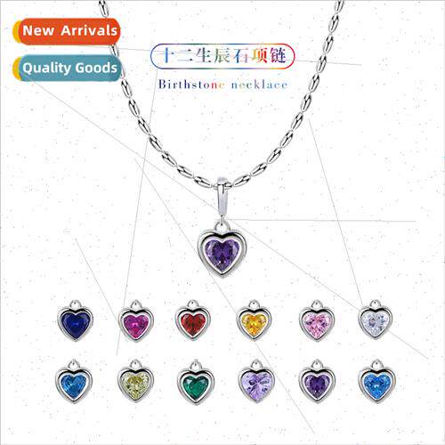 925 silver twelve birthstone love necklace women ins hundred