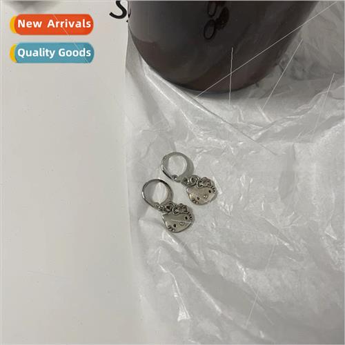 ins cartoon cat necklace teenage girl collarbone chain retro