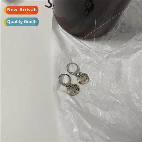 ins cartoon cat necklace teenage girl collarbone chain retro