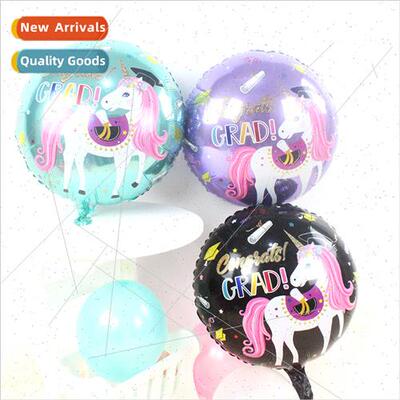 New 18 inch unicorn graduation aluminum film balloon school