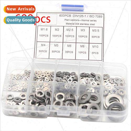 600pcs Gasket Metal 304 Flat Washer Set M1.6-M10