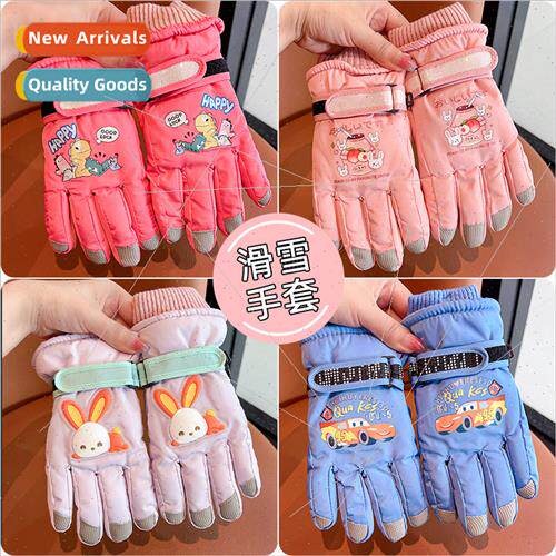 Children ski gloves winter waterprowarm padded thickened boy