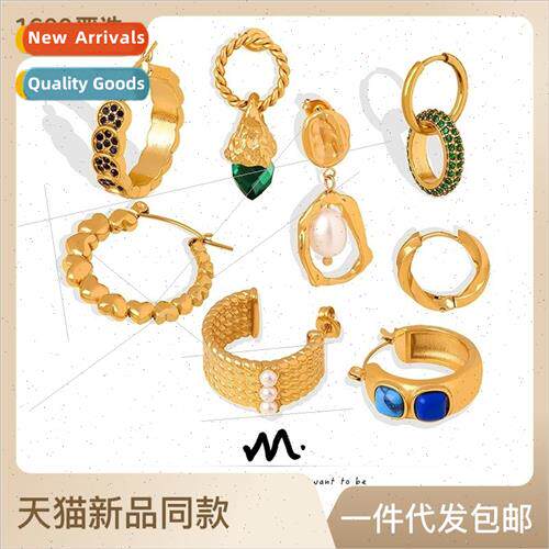 Europe ins fashion wild geometric earrings niche simple tani