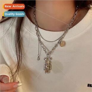 Double violent bear necklace tide cool bouncy cartoon Korea