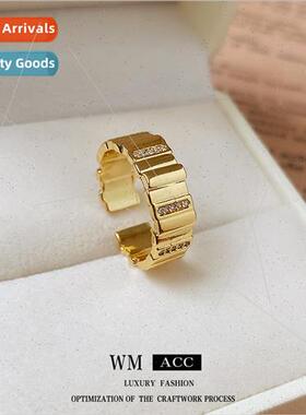 Zirconia long square splicing open ring fashion simple hundr