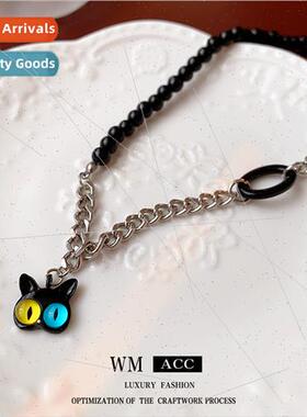 Cartoon Cat Spice Girl Necklace niche fashion splicing adjus