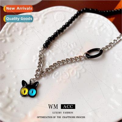 Cartoon Cat Spice Girl Necklace niche fashion splicing adjus