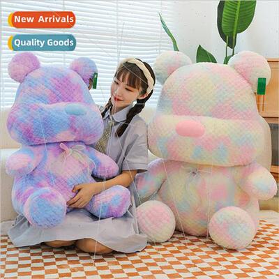 Cartoon violence dazzle bear plush toys tie-dye teddy bear d