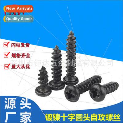 PA black cross recessed round head tapping screws pan head p