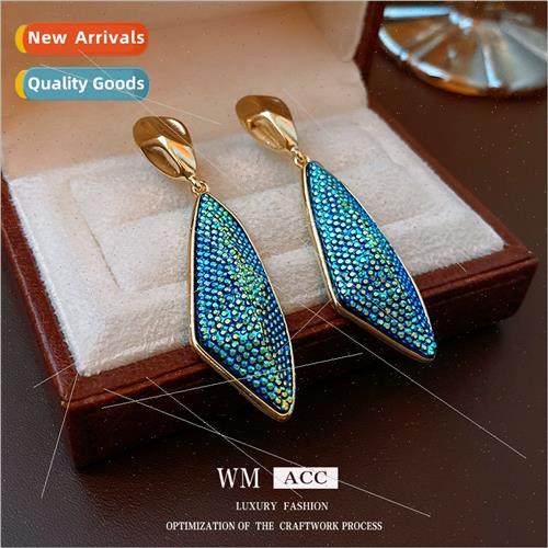lver needle irregular blue metal earrings Europe retro earri