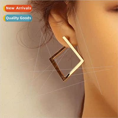 Europe new simple earrings niche diamond earrings