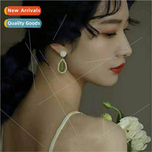 Vintage Elegant Gentle Whe Rose Pearl Green Cat Eye Stone Dr