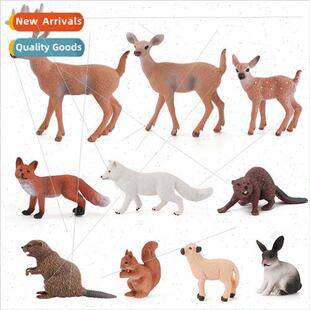 Wildlife 10pcs model beaver arctic fox squirrel whe-tailed d