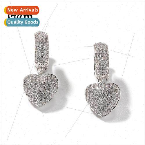 Hip hop zirconia earrings适用men women full diamond love ear