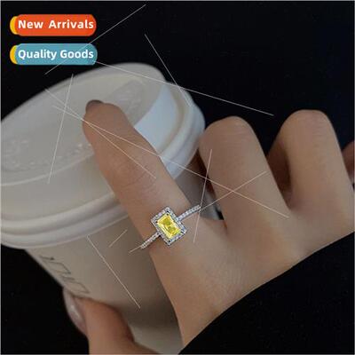Europe jewelry rectangular opening adjustable gemstone ring