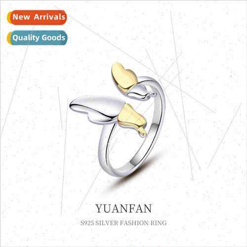 925 silver color separation butterfly ring female niche ins