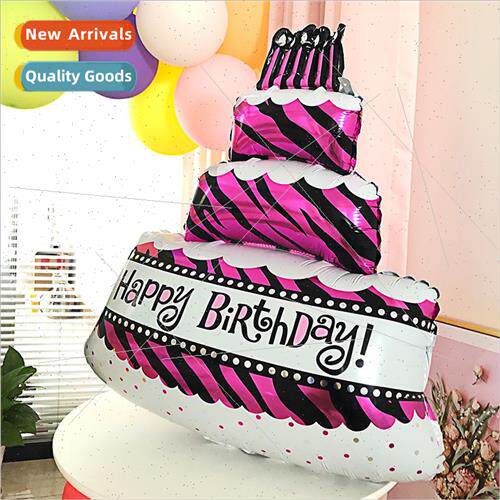 Cartoon three-layer cake modeling aluminum film balloon chil