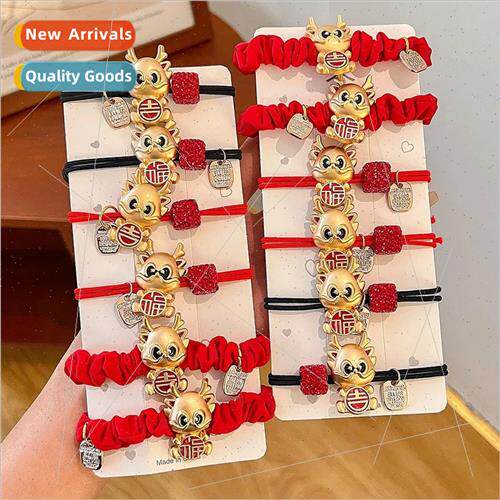 Cute Red Dragon Hair Rope Girls Hair Circle HeadbHair Tie Ru