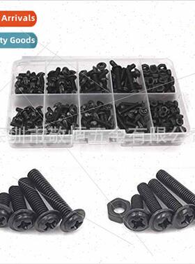 320pcs M3 M4 Black Phillips Pan Head Machine Screws wh Washe