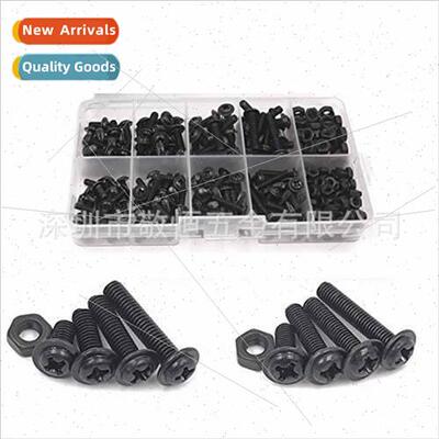 320pcs M3 M4 Black Phillips Pan Head Machine Screws wh Washe
