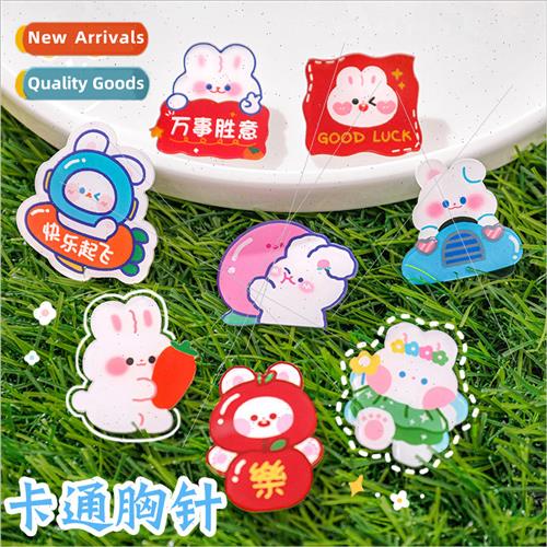 Cartoon rabb brooch student small gift reward pin acrylic de