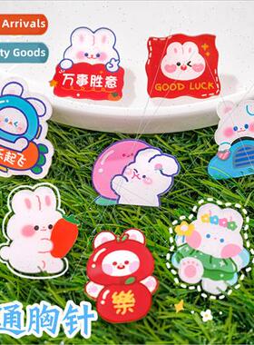 Cartoon rabb brooch student small gift reward pin acrylic de
