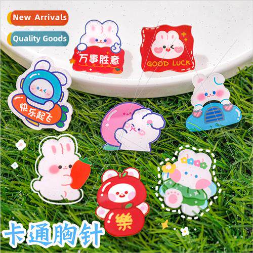 Cartoon rabb brooch student small gift reward pin acrylic de