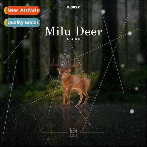 1:64 miniature miniature elk model micro-photography villain