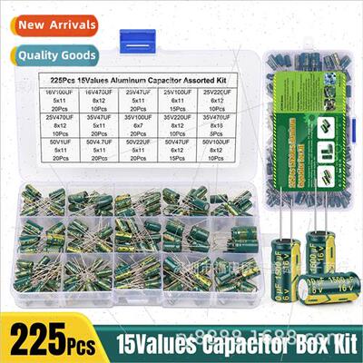 225PCS Green HF Inline Aluminum Electrolytic Capacor K 15 Sp
