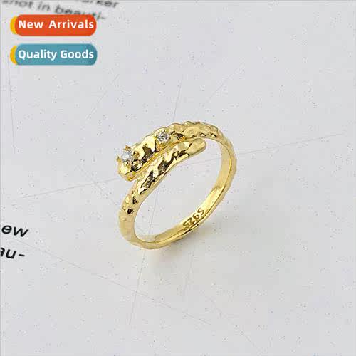 s925 silver Europe new snake wh diamonds ring ring